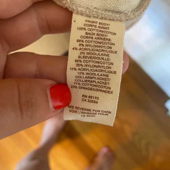 FREE PEOPLE | cream color patchwork raw hem colorblock cardigan S - Picture 9 of 10